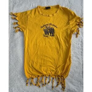 Airborne Kenya Kid’s Shirt 12 Years Elephants Hakuna Matata Embroidered Fringe